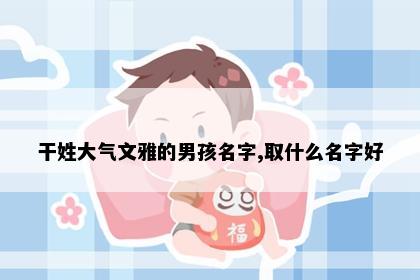 干姓大气文雅的男孩名字,取什么名字好